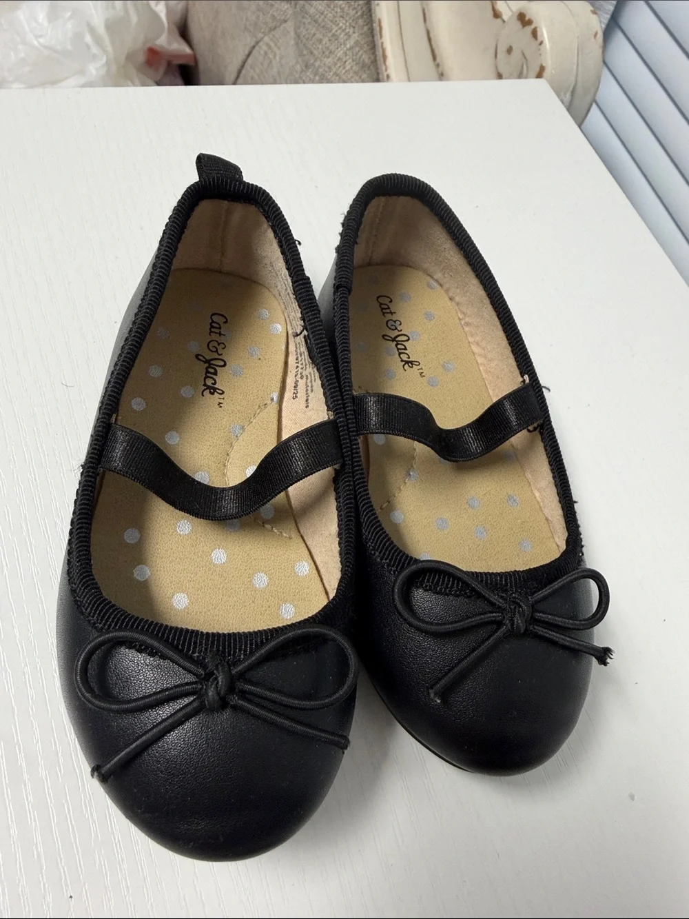 Cat & Jack Black Girls' Mary Jane Ballet Flats with Bow